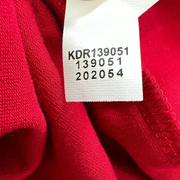 J Jill Wearever Collection Red Tiered Dress Medium Long Sleeve Career Business - Picture 5 of 8